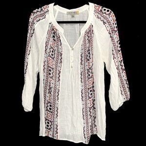 FIGUEROA & Flower Peasant Style Blouse